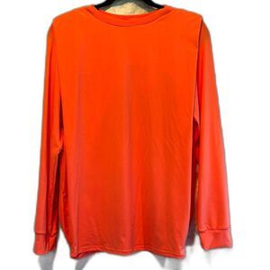 Halara Long Sleeve Athletic Top Orange UPF50+ Ruched Yoga Tee S NWT